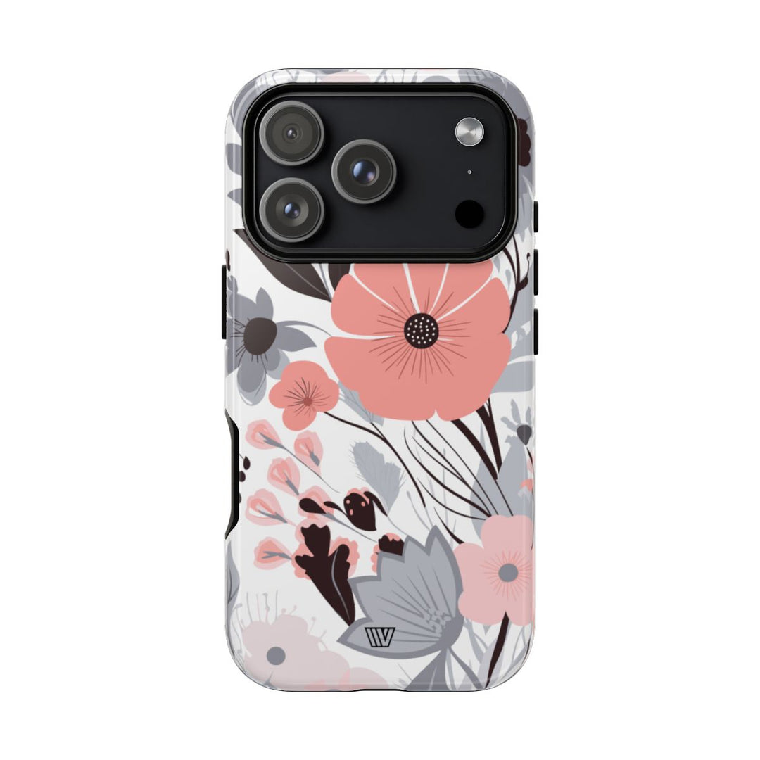 GRAY PASTEL FLOWERS | Tough Phone Case