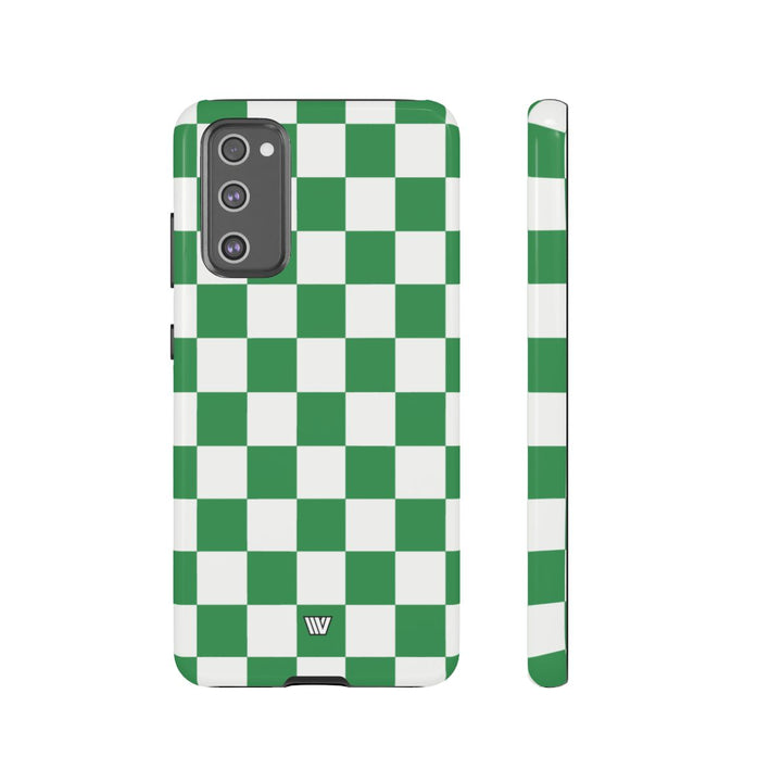 GREEN WHITE CHECKERBOARD | Tough Phone Case