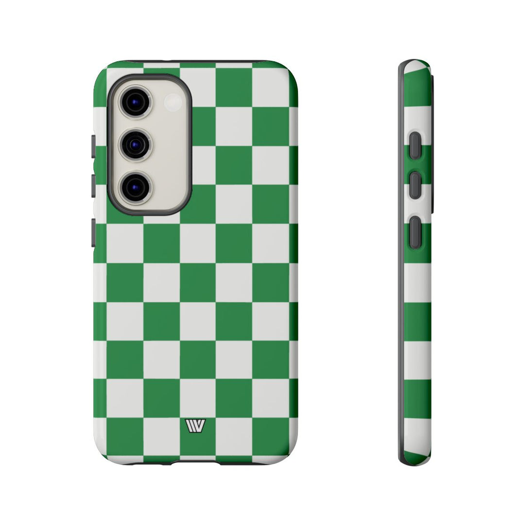 GREEN WHITE CHECKERBOARD | Tough Phone Case