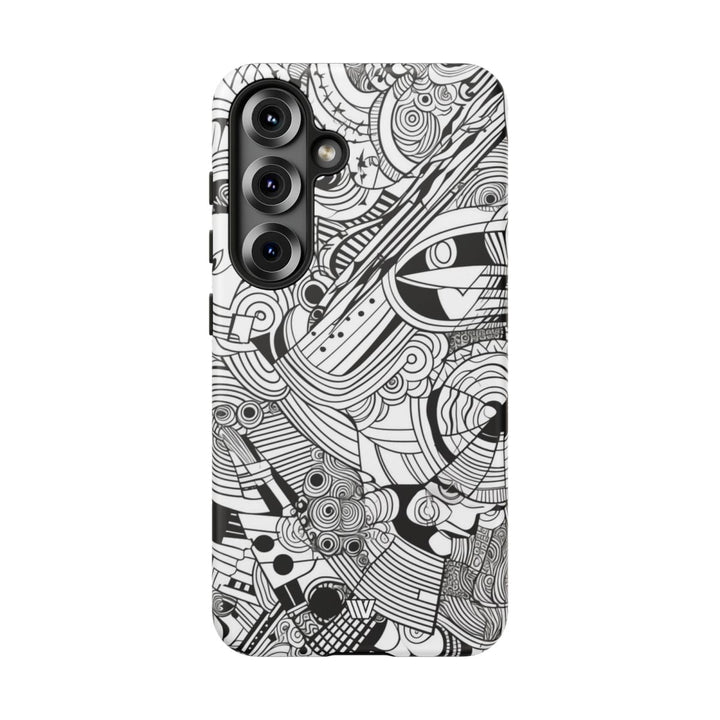 B&W ABSTRACT DOODLE | Tough Phone Case
