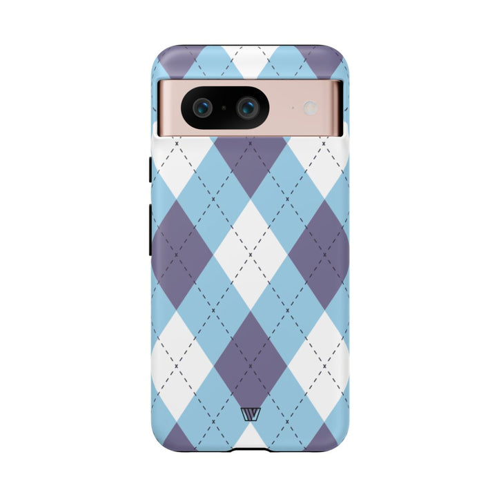 BLUE WHITE PURPLE ARGYLE | Tough Phone Case