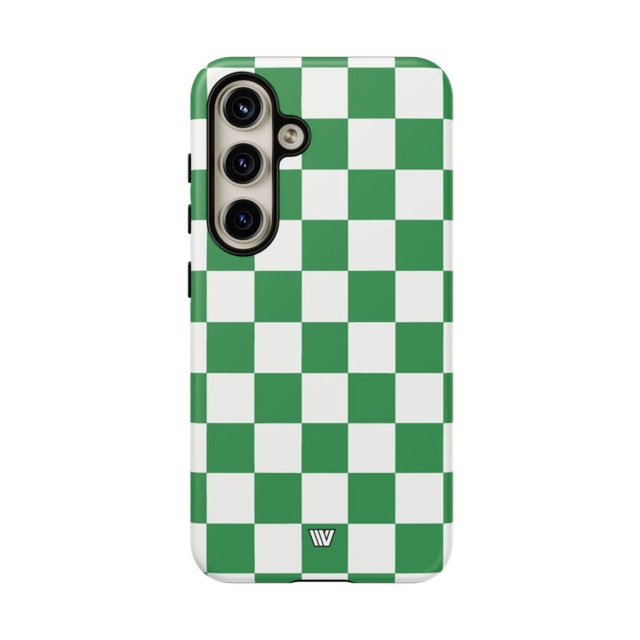GREEN WHITE CHECKERBOARD | Tough Phone Case