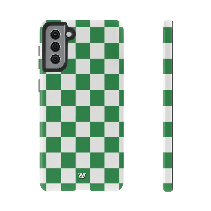 GREEN WHITE CHECKERBOARD | Tough Phone Case