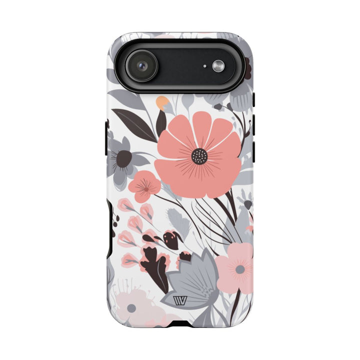 GRAY PASTEL FLOWERS | Tough Phone Case