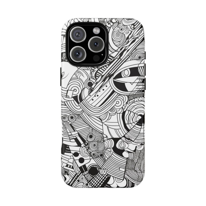 B&W ABSTRACT DOODLE | Tough Phone Case