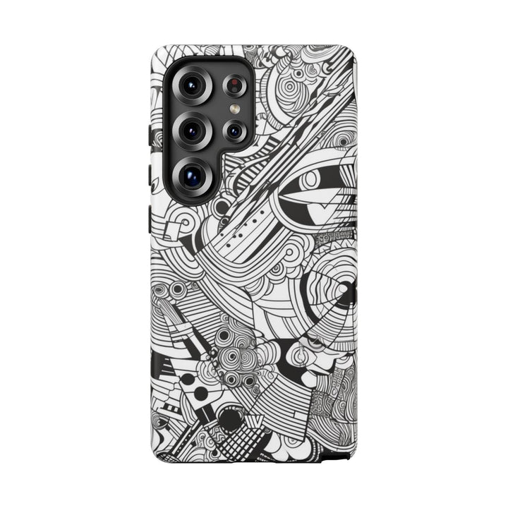 B&W ABSTRACT DOODLE | Tough Phone Case