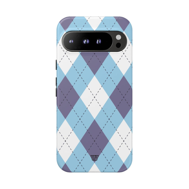 BLUE WHITE PURPLE ARGYLE | Tough Phone Case