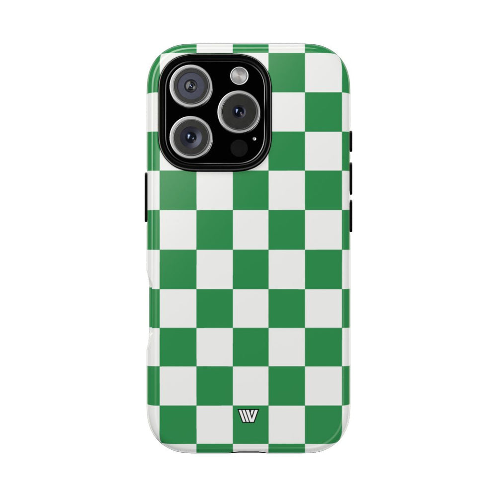 GREEN WHITE CHECKERBOARD | Tough Phone Case
