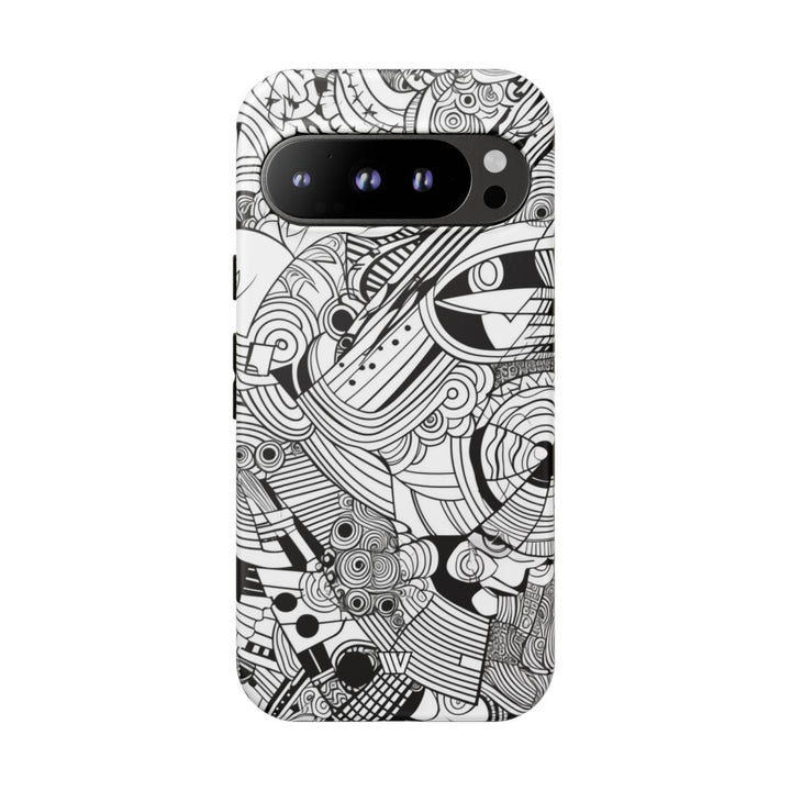 B&W ABSTRACT DOODLE | Tough Phone Case