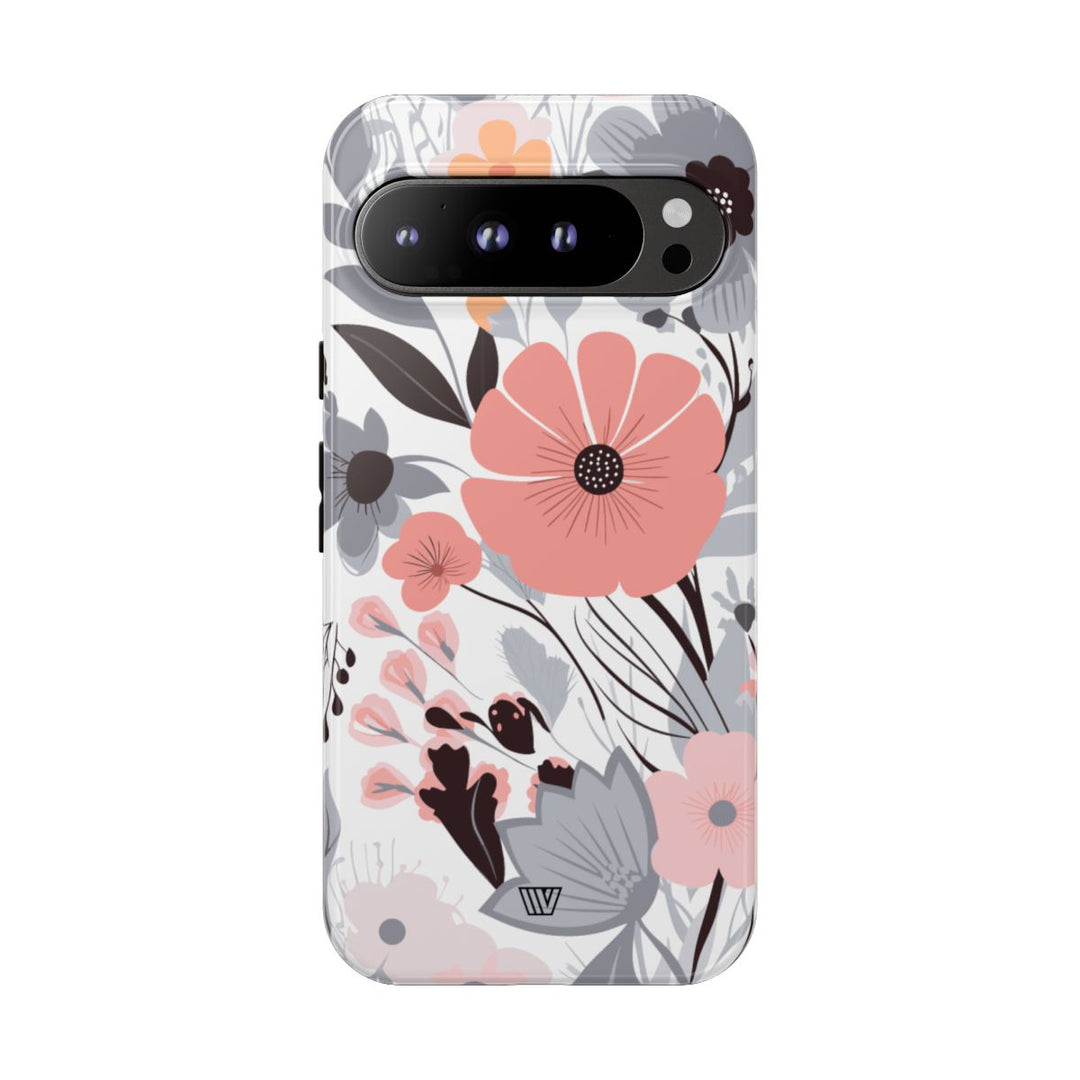 GRAY PASTEL FLOWERS | Tough Phone Case