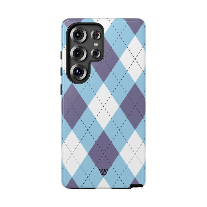 BLUE WHITE PURPLE ARGYLE | Tough Phone Case