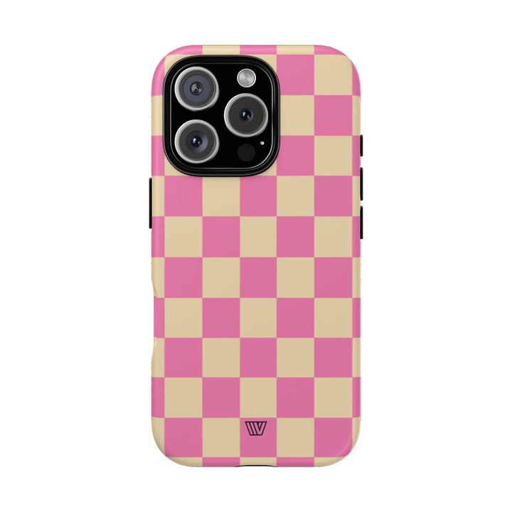 PINK TAN CHECKERBOARD | Tough Phone Case