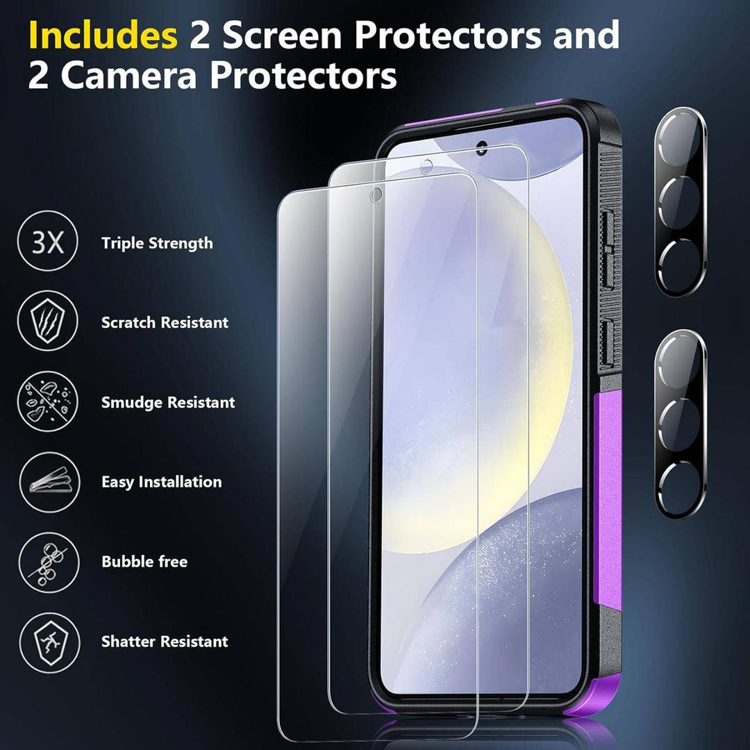 SpiderCase Galaxy S24+ Dark Purple Armor Shell - DOKUTRONIX