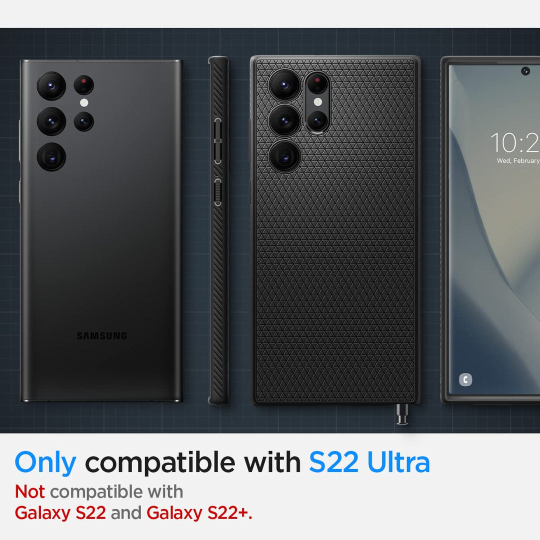 Spigen Galaxy S22 Ultra Liquid Air Case - Matte Black - DOKUTRONIX