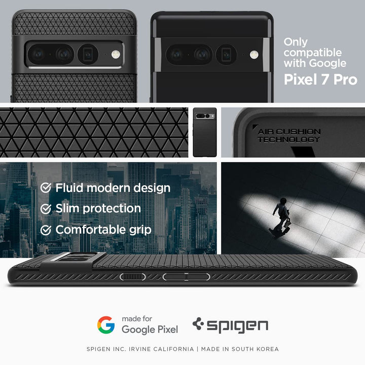 Matte Black Pixel 7 Pro Liquid Air Case - DOKUTRONIX