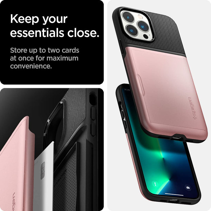 Spigen Rose Gold Slim Armor Case for iPhone 13 Pro - DOKUTRONIX