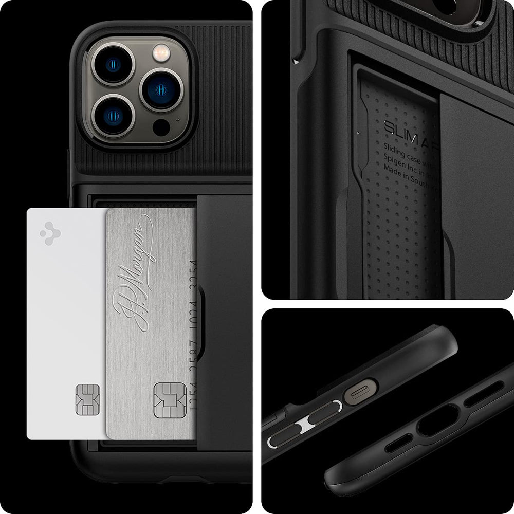 Spigen Slim Armor Case for iPhone 13 Pro - Black - DOKUTRONIX