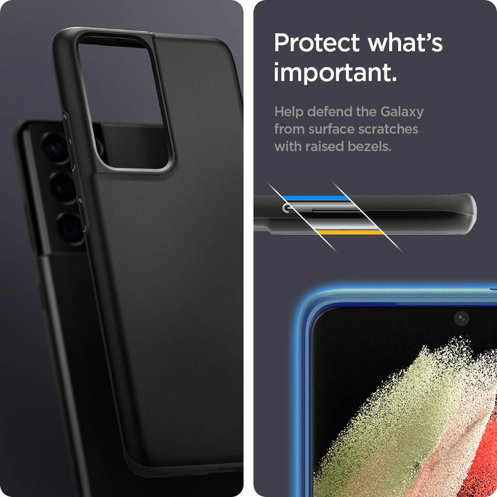 Spigen Ultra Thin Fit Case for Galaxy S21 - Black - DOKUTRONIX