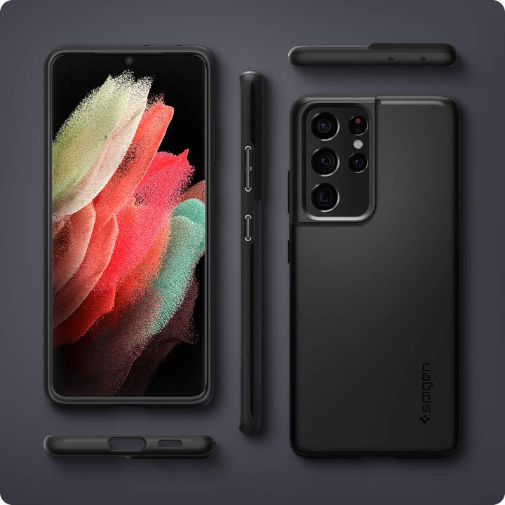 Spigen Ultra Thin Fit Case for Galaxy S21 - Black - DOKUTRONIX
