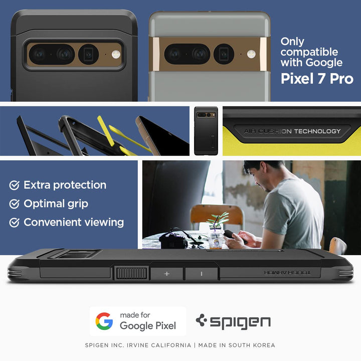 Spigen Tough Armor Case for Pixel 7 Pro - Black - DOKUTRONIX