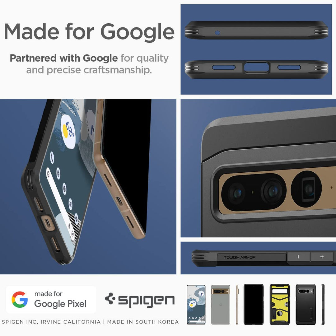 Spigen Tough Armor Case for Pixel 7 Pro - Black - DOKUTRONIX
