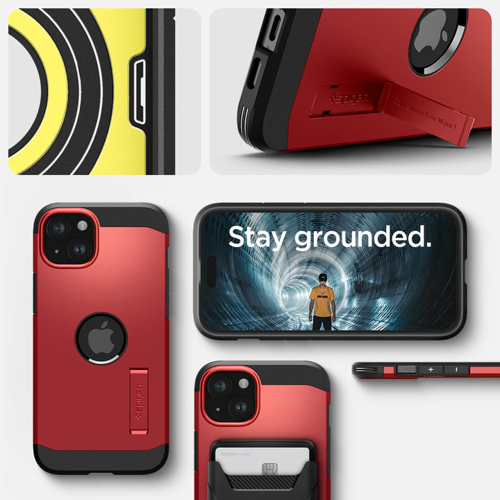 Spigen Tough Armor MagFit Case for iPhone 15 - Red - DOKUTRONIX