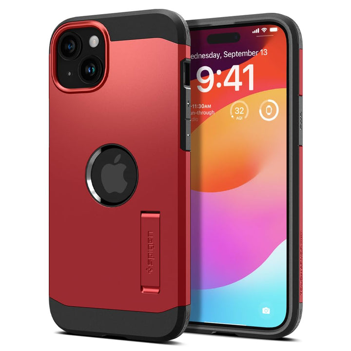 Spigen Tough Armor MagFit Case for iPhone 15 - Red - DOKUTRONIX