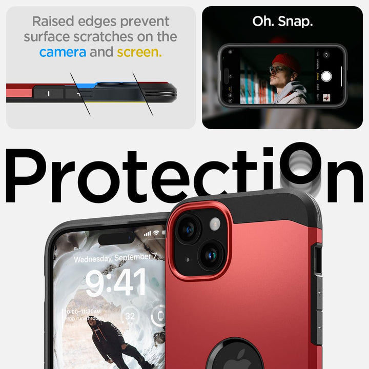 Spigen Tough Armor MagFit Case for iPhone 15 - Red - DOKUTRONIX