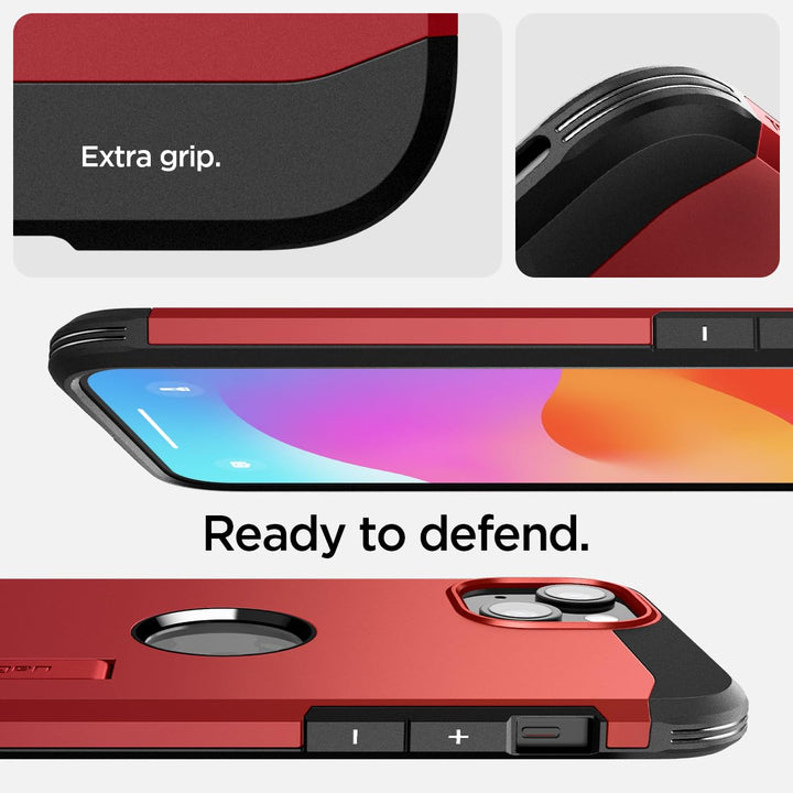 Spigen Tough Armor MagFit Case for iPhone 15 - Red - DOKUTRONIX