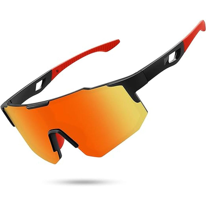 STORYCOAST Black & Red Polarized Sports Shades - DOKUTRONIX