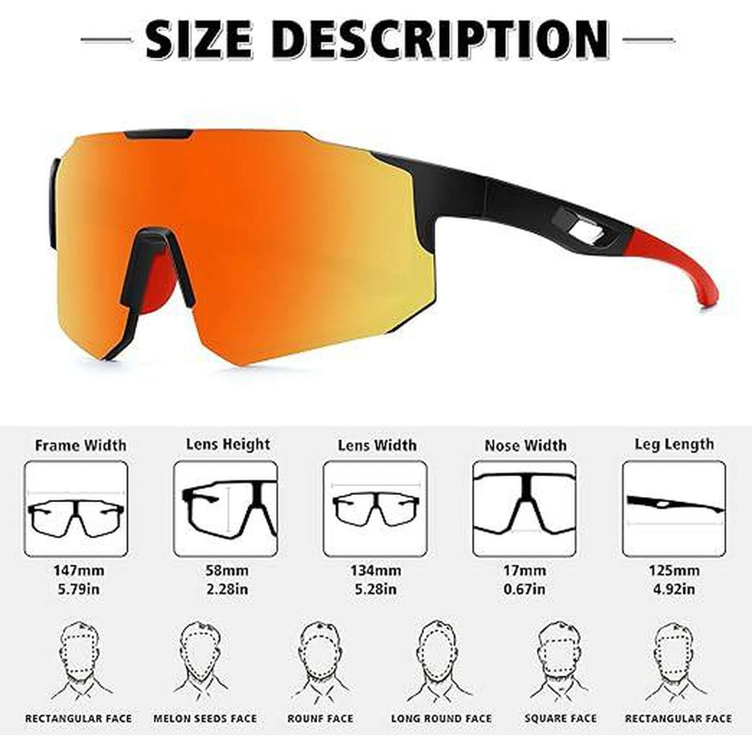 STORYCOAST Black & Red Polarized Sports Shades - DOKUTRONIX