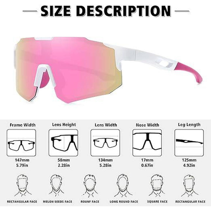 STORYCOAST Polarized Pink Mirror Sports Shades - DOKUTRONIX