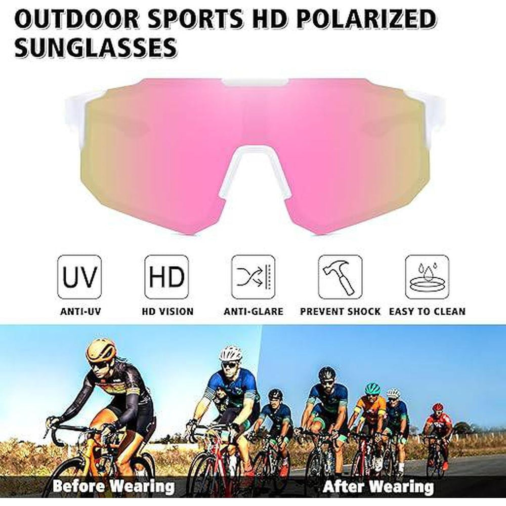 STORYCOAST Polarized Pink Mirror Sports Shades - DOKUTRONIX