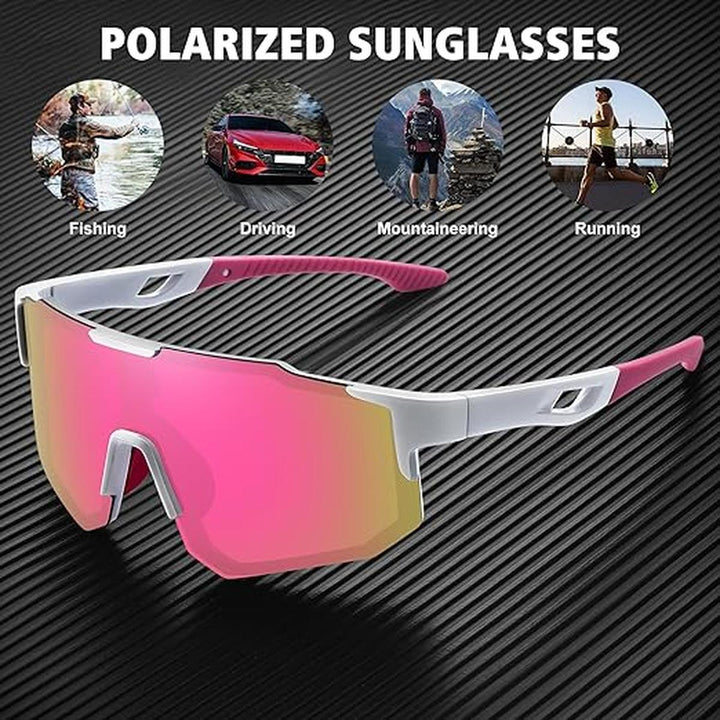 STORYCOAST Polarized Pink Mirror Sports Shades - DOKUTRONIX