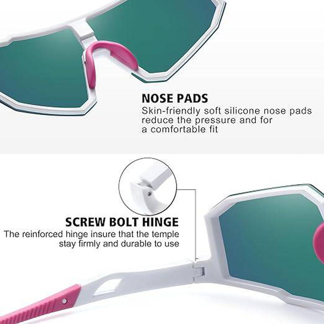 STORYCOAST Polarized Pink Mirror Sports Shades - DOKUTRONIX