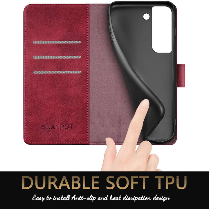 Suanpot RFID Leather Wallet Case for Galaxy S22 - DOKUTRONIX