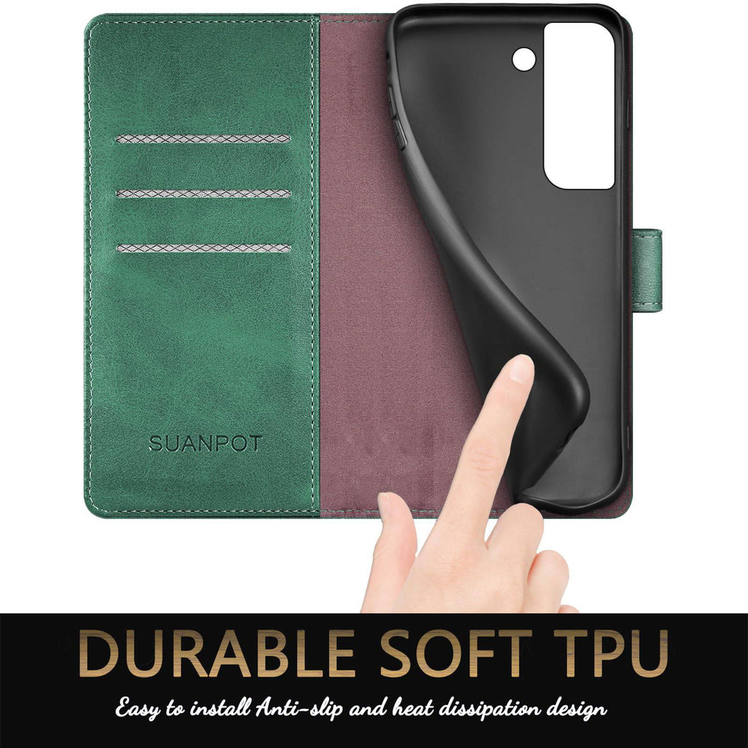 Suanpot RFID Leather Wallet Case for Galaxy S22 - DOKUTRONIX