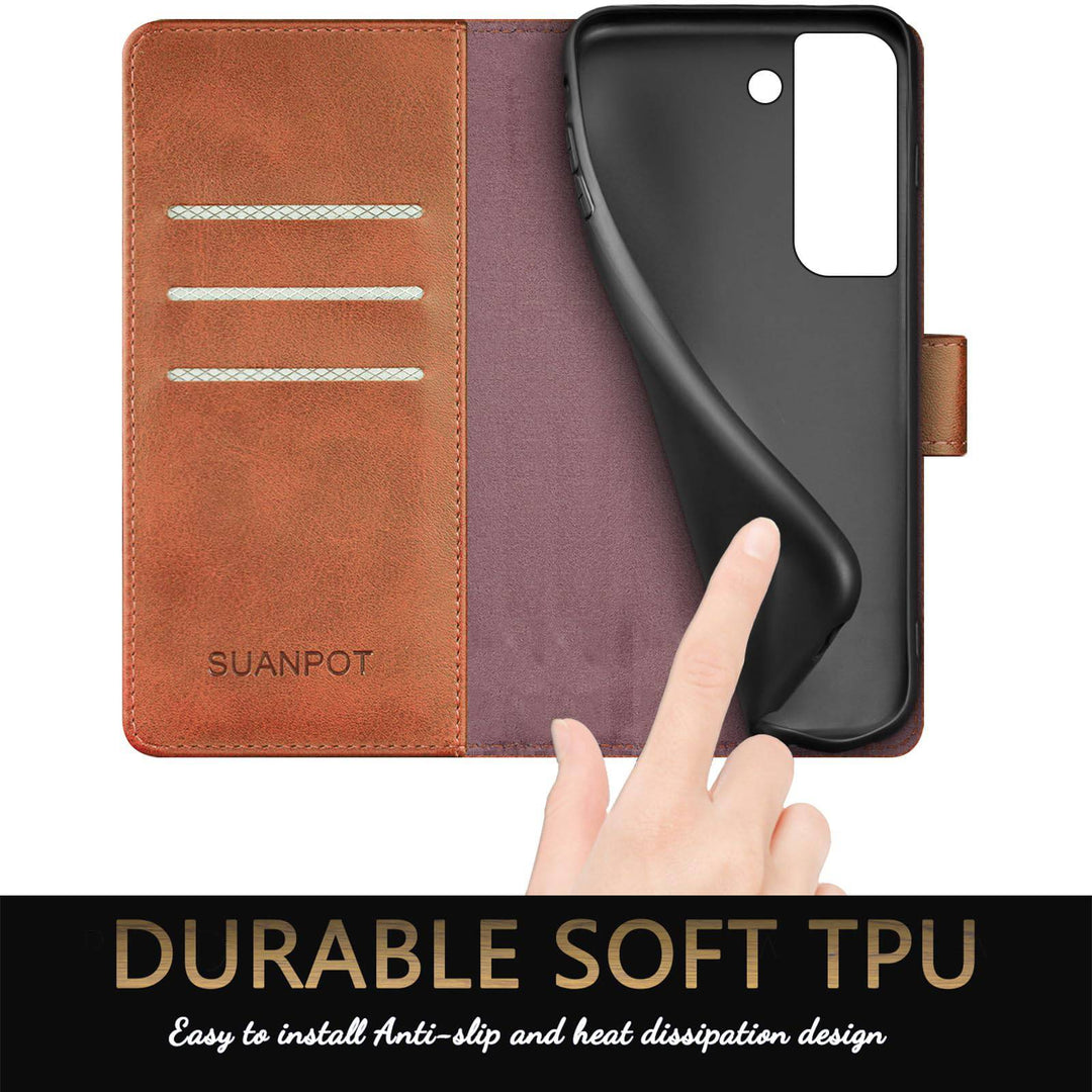 Suanpot RFID Leather Wallet Case for Galaxy S22 - DOKUTRONIX