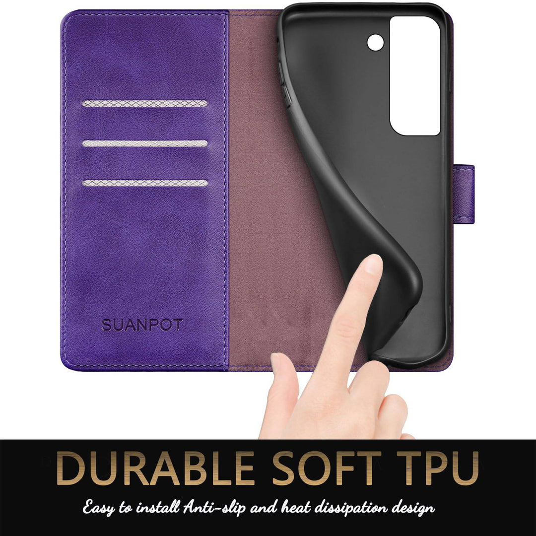 Suanpot RFID Leather Wallet Case for Galaxy S22 - DOKUTRONIX