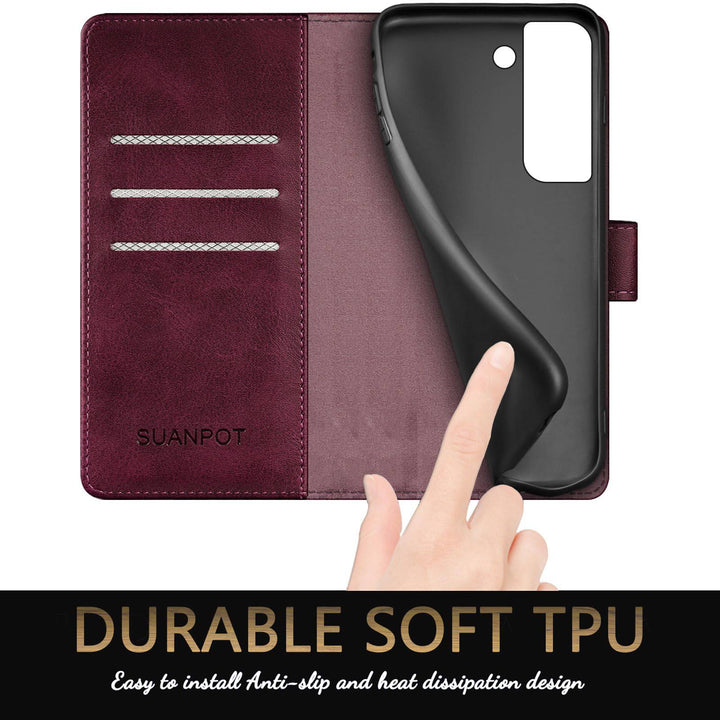Suanpot RFID Leather Wallet Case for Galaxy S22 - DOKUTRONIX