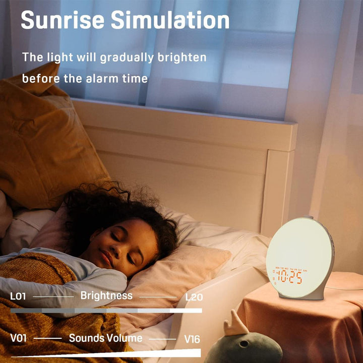Sunrise Kids Alarm: Dual, FM, Snooze & Sounds - DOKUTRONIX