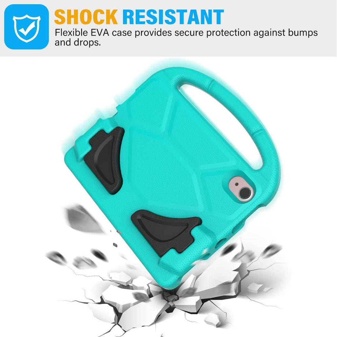 SUPLIK Kids iPad Mini 6/7 Case with Handle, Cyan - DOKUTRONIX