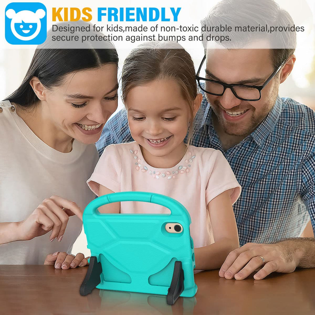 SUPLIK Kids iPad Mini 6/7 Case with Handle, Cyan - DOKUTRONIX