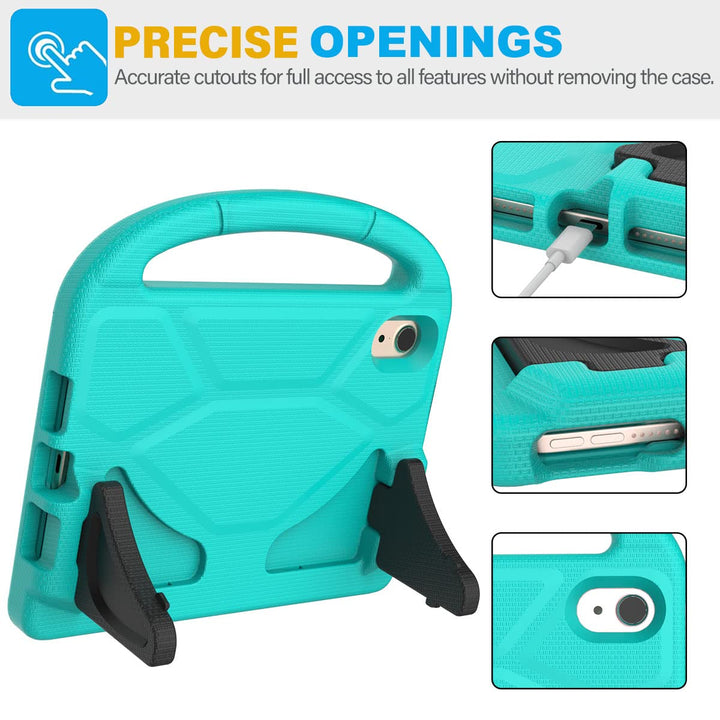 SUPLIK Kids iPad Mini 6/7 Case with Handle, Cyan - DOKUTRONIX