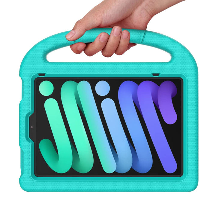 SUPLIK Kids iPad Mini 6/7 Case with Handle, Cyan - DOKUTRONIX