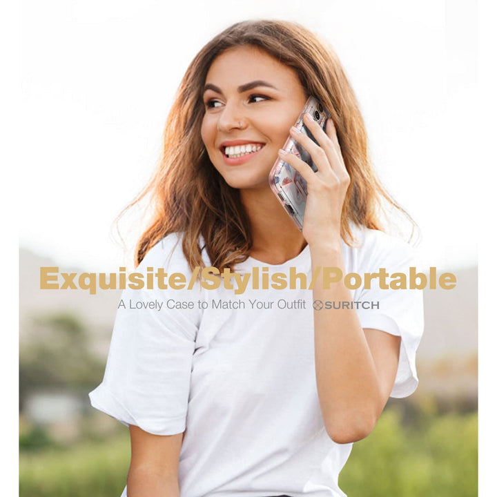 Suritch Rose Marble Rugged Case for Galaxy S23 Plus - DOKUTRONIX