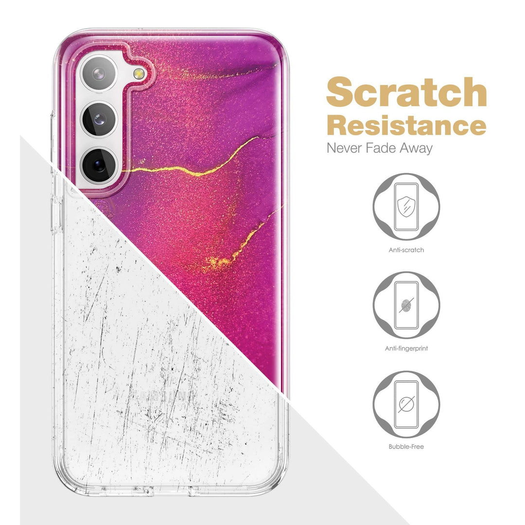 Suritch Rose Marble Rugged Case for Galaxy S23 Plus - DOKUTRONIX