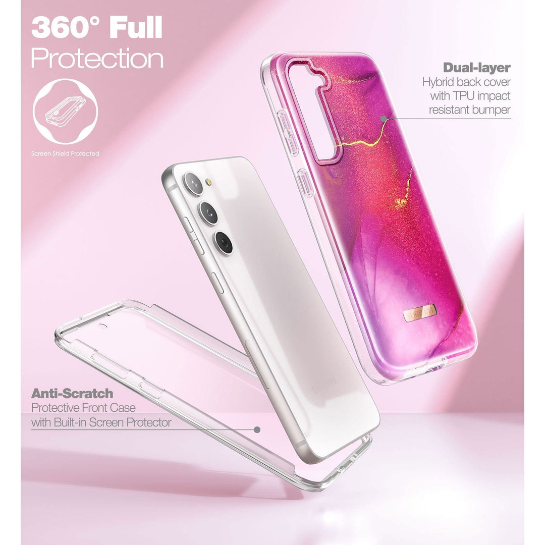 Suritch Rose Marble Rugged Case for Galaxy S23 Plus - DOKUTRONIX