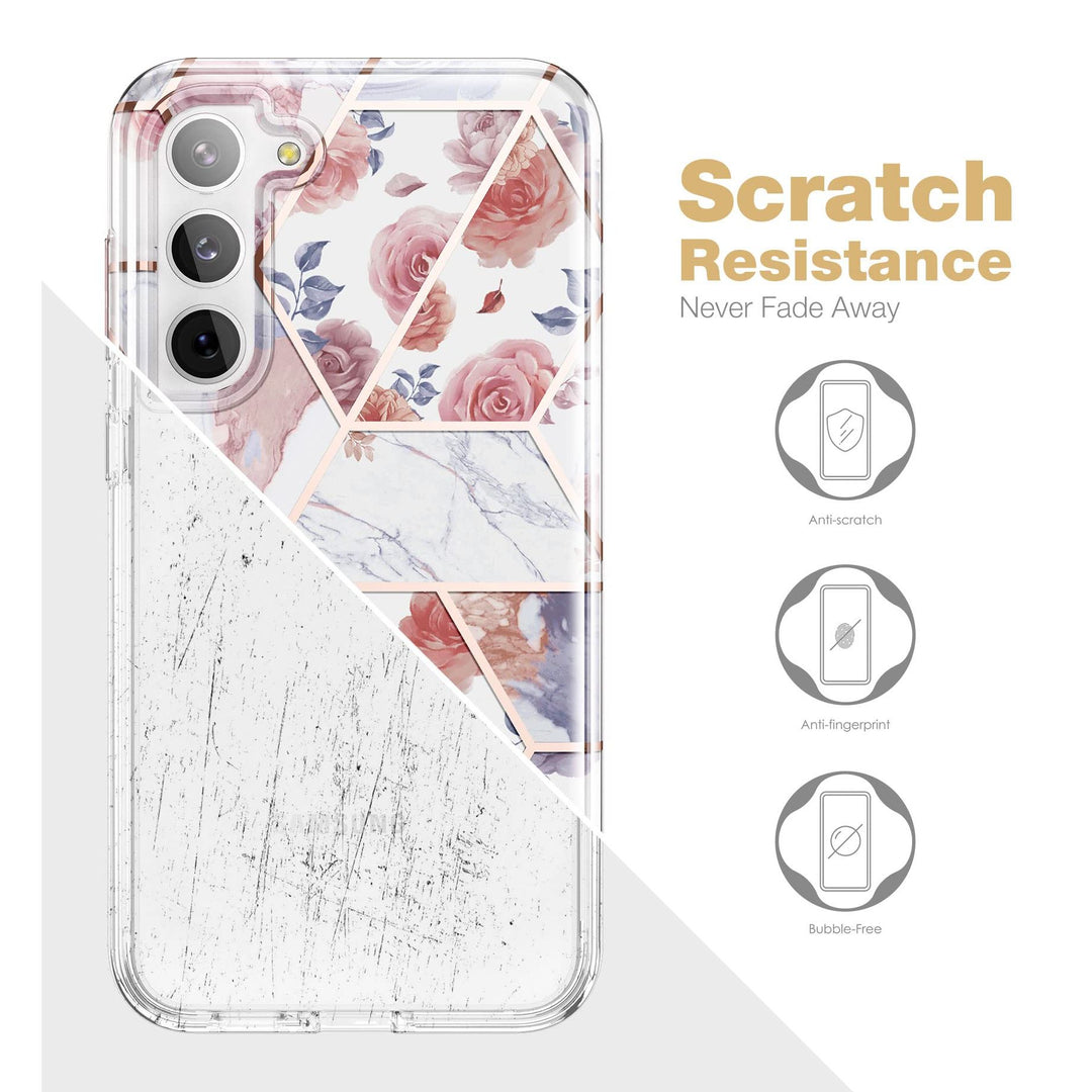 Suritch Rose Marble Rugged Case for Galaxy S23 Plus - DOKUTRONIX