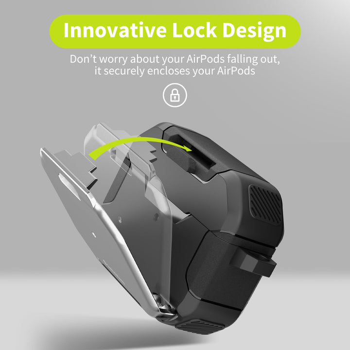 Defender+ AirPods Pro Locking Case - Shockproof Stand - DOKUTRONIX